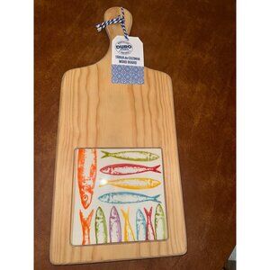 Duro Portugal Wood Cutting Board With Colorful Fish Design